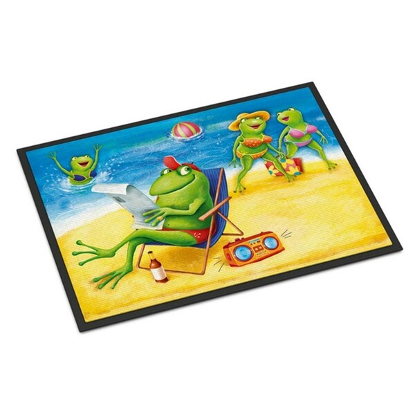 Jensendistributionservices Frogs on the Beach Indoor or Outdoor Mat, 24 x 36 in. MI2557891 - main